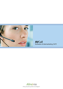Av Call, brochure che illustra il software per la gestione rubrica, chiamate, numer informazioni call center