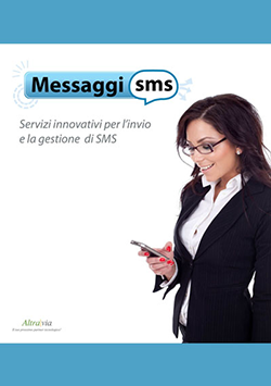 Brochure che illustra il software di gestione e invio SMS